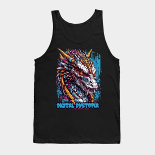 Neon Techno-Dragon Fusion Tank Top